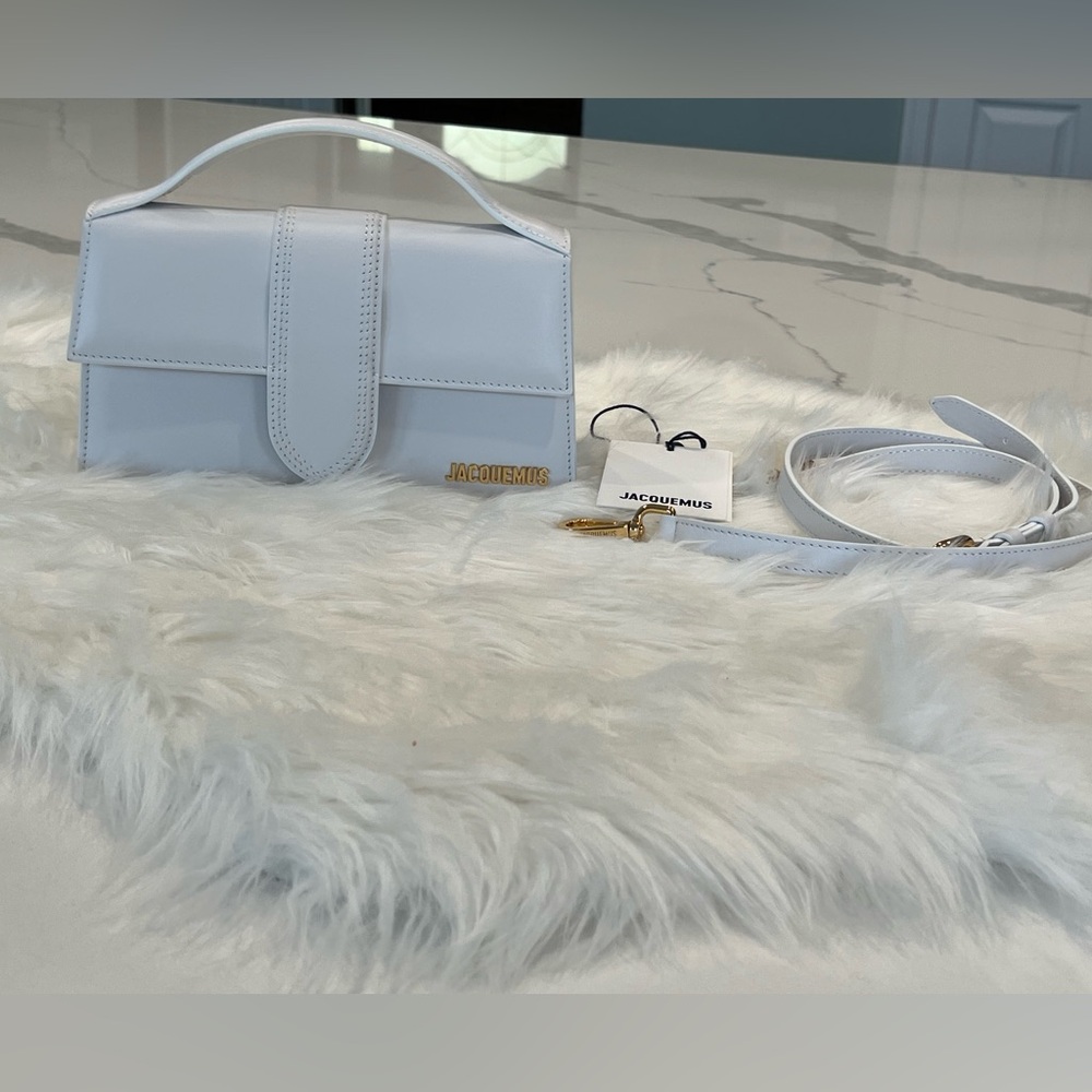 Jacquemus Le Grand Bambino White Leather Bag w/ Gold — Current 2024/2025 Model ✨